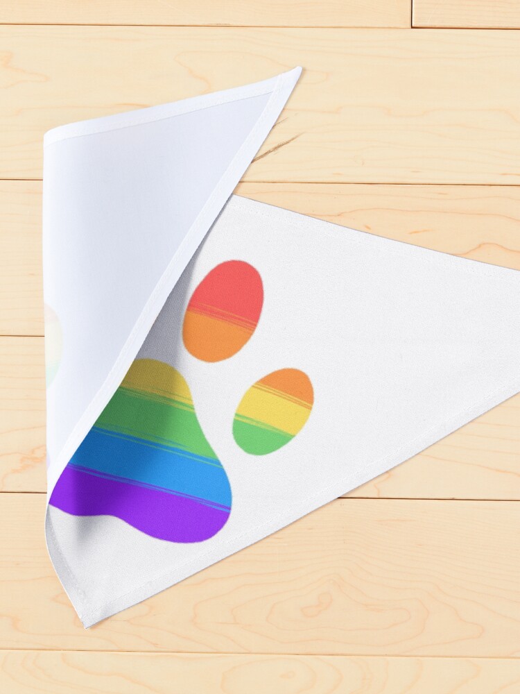 Alternate view of Rainbow Striped Paw Print Pet Bandana