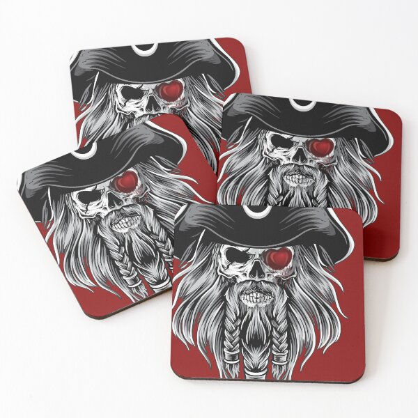 Item preview, Pirate Skull with Bleeding Heart Eye Patch designed and sold by StuffInBetween.