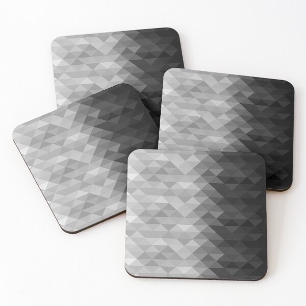 Item preview, Grayscale triangle geometric squares gray black pattern  designed and sold by PLdesign.