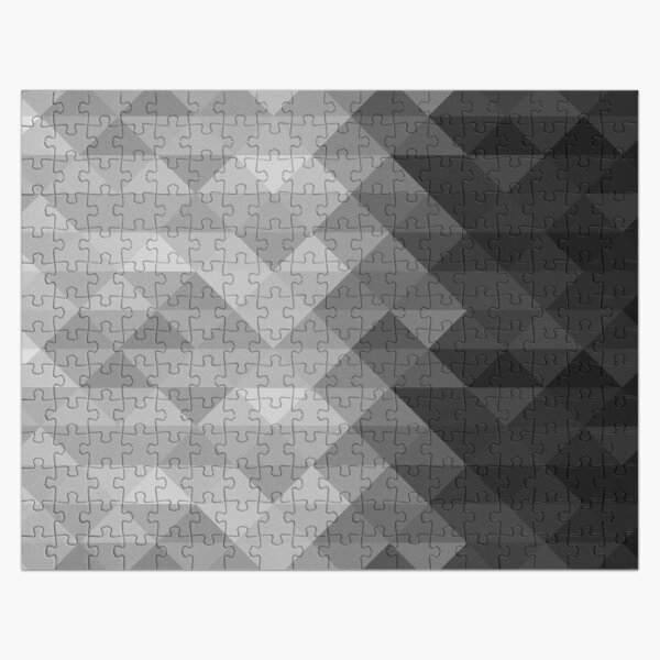 Grayscale triangle geometric squares pattern Jigsaw Puzzle