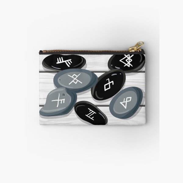 Item preview, Rune stones with encrypted glyphs on the wooden table, vector illustration designed and sold by Familyshmot.