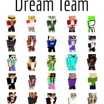 dream team minecraft skins Sticker for Sale by bestizeyy
