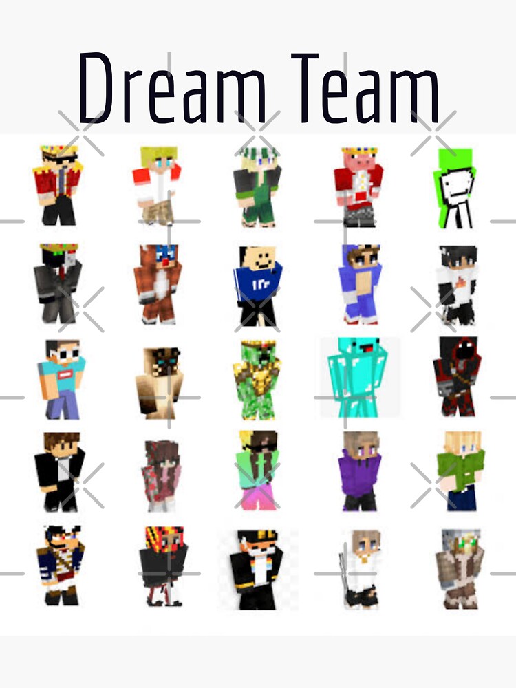 dream team minecraft skins Sticker for Sale by bestizeyy