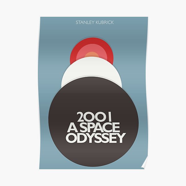 Stanley Kubrick, 2001 A Space Odyssey, minimal movie poster, sci-fi, fantasy classic film, blue version Poster