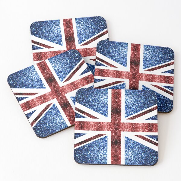 Item preview, United Kingdom UK flag blue red faux sparkles British Union Jack (Photo of Glitter - Not Reflective)  designed and sold by PLdesign.