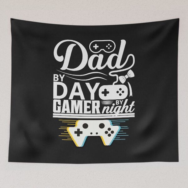 Item preview, Dad by day gamer by night Funny Gaming Quote designed and sold by VichallanStudio.