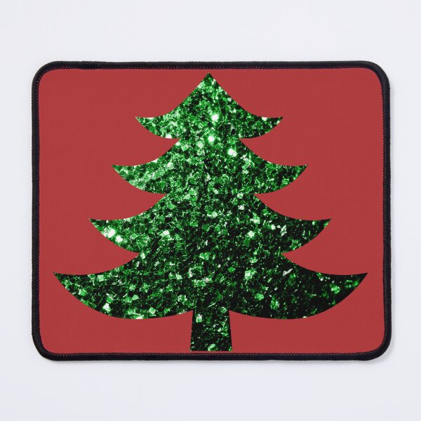 Item preview, Sparkly Christmas tree green faux sparkles on red (Photo of Glitter - Not Reflective)  designed and sold by PLdesign.