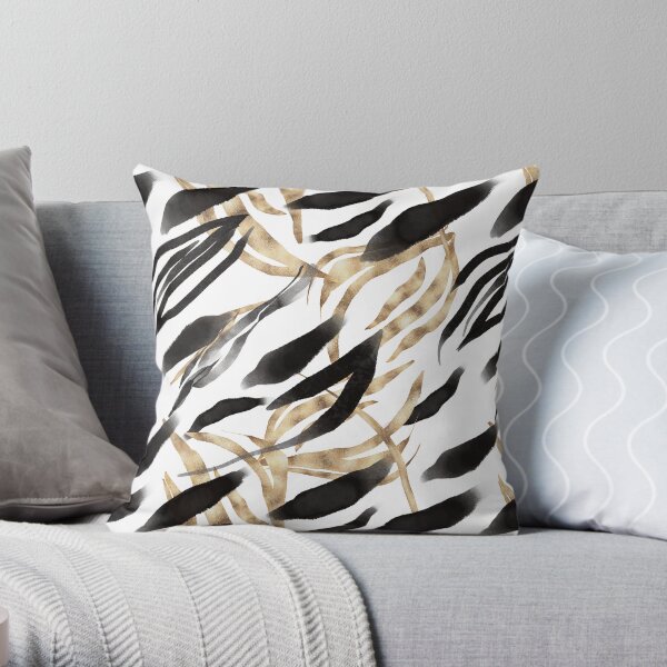 Black and Gold Glam Throw Pillow