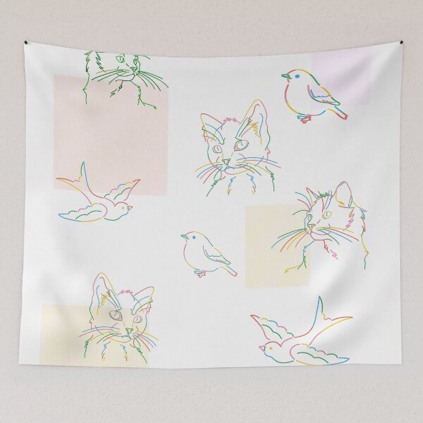 Item preview, cats and birds graphic design designed and sold by Nazrin Nasimi.