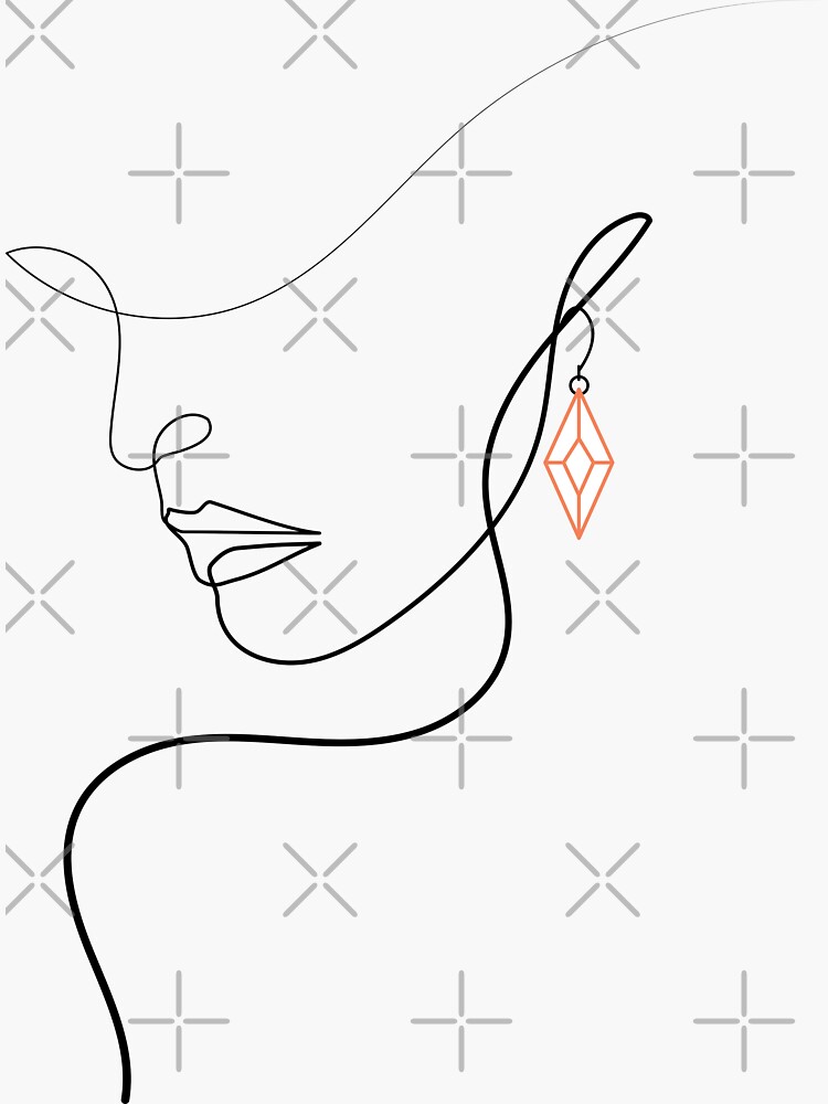 Line art store earrings