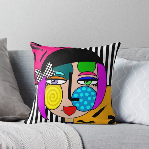Item preview, Funky Abstract Style Art Girl with Hat and Bow designed and sold by jantulov.