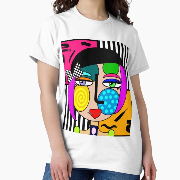Item preview, Funky Abstract Style Art Girl with Hat and Bow designed and sold by jantulov.