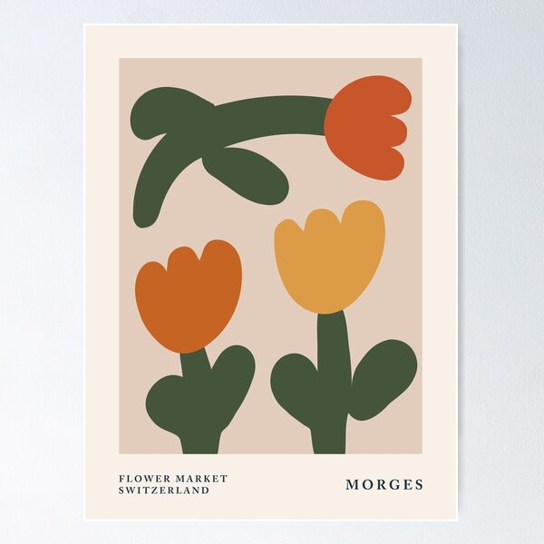 Item preview, Flower market, Switzerland, Aesthetic poster, Exhibition poster, Cottagecore decor, Tulips, Cute flowers designed and sold by KristinityArt.