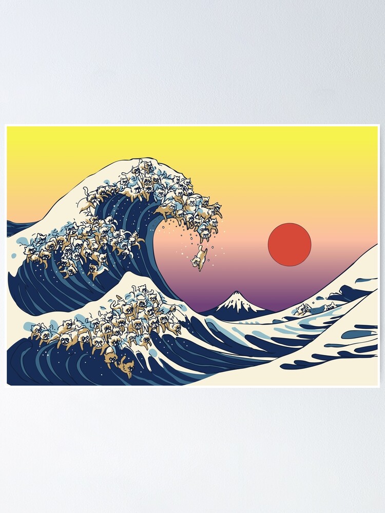 Alternate view of The Great Wave of Cat Poster