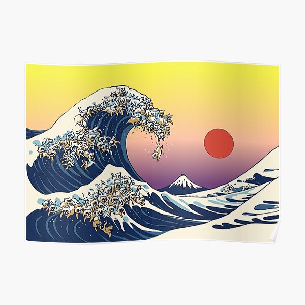 The Great Wave of Cat Poster