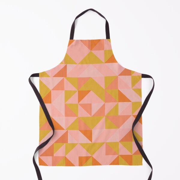 Item preview, Geometric Triangle Shape Quilt Pattern in Coral and Peridot designed and sold by JuneJournal.