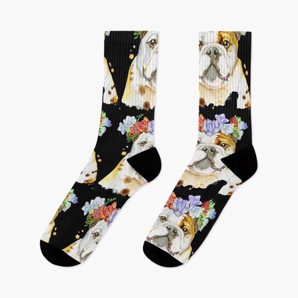 Item preview, bull dog with crown of flowers   designed and sold by amy greaves.