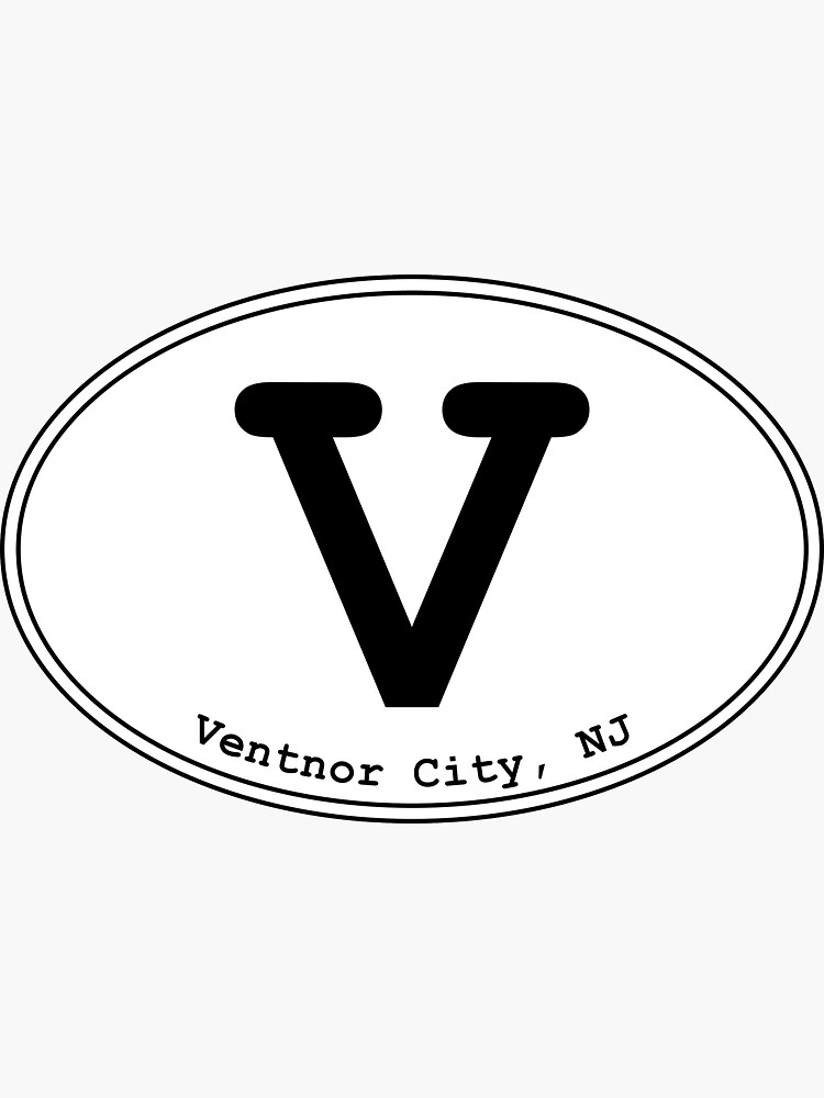 "V Ventnor City Oval Design" Sticker for Sale by dodgemdesigns