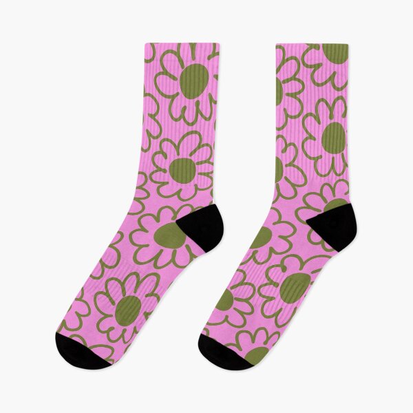 Item preview, Pink and Green Playful Daisy Flower Pattern designed and sold by OpalEllery.