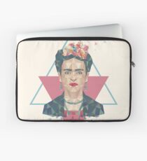 Pastel Frida - Geometric Portrait with Triangles Laptop Sleeve