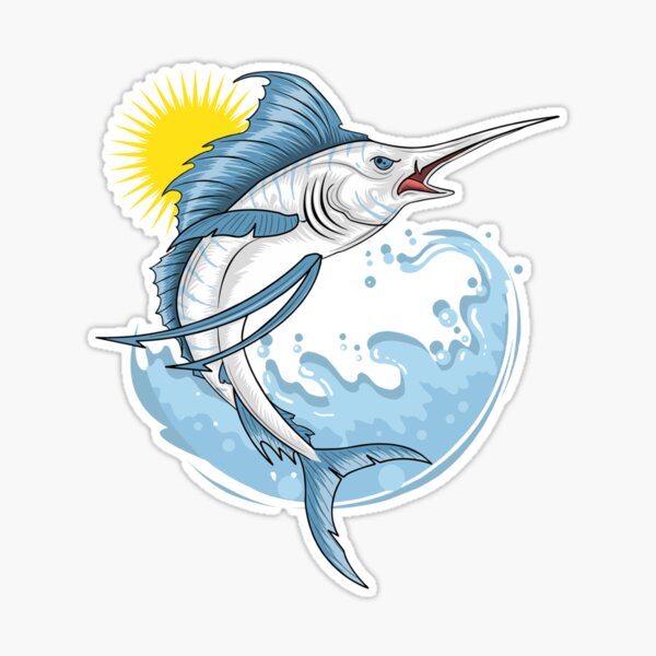 Marlin Fishing Shirt, Fishing T-Shirt, Marlin Fisherman Shirt, Swordfish  T-Shirt, Deep Sea Fishing Shirt, Fishing Gift Sticker for Sale by Nathan  Carter