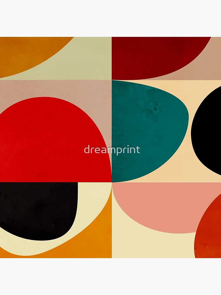 Aperçu 4 sur 4. Coussin avec l'œuvre Abstrait moderne du milieu du siècle créée et vendue par dreamprint.