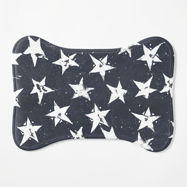 Linocut Stars - Navy & White Dog Mat