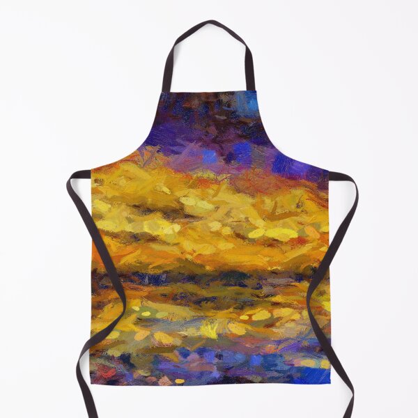 Item preview, Abstract Brush Art Painting Blue Yellow designed and sold by livianasgifts.