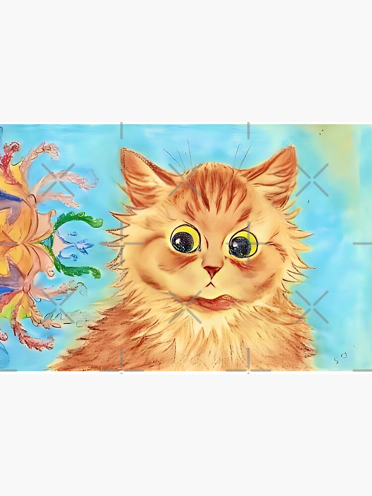 Louis Wain Christmas Stocking Cat Kitten Painting Canvas Fine Art