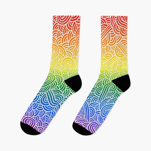 Item preview, Ombré LBGTQ colours and white swirls doodles designed and sold by savousepate.