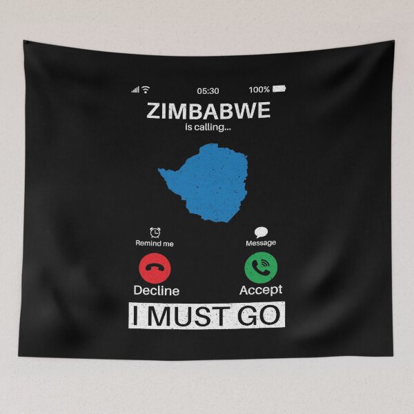 Item preview, Zimbabwe Is Calling I Must Go: Zimbabwe Home Calling - Vintage Flag Zimbabwean Pride Vacation designed and sold by Adexyl.