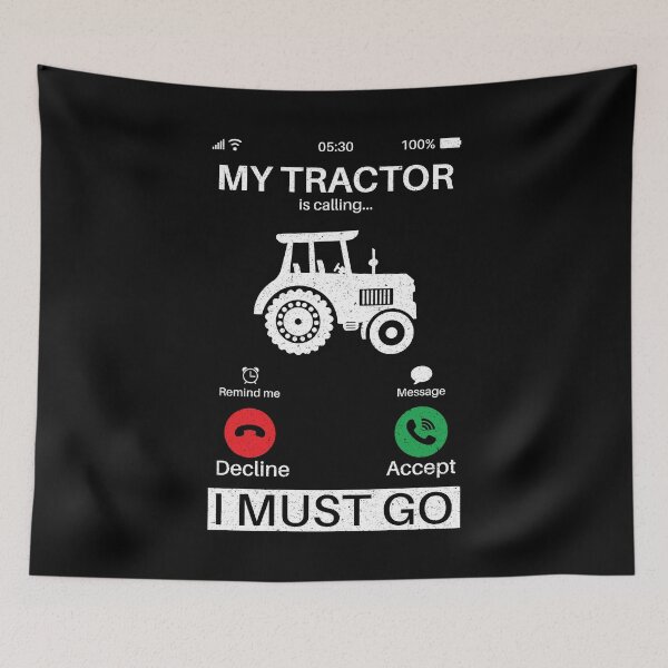 Item preview, My Tractor Is Calling I Must Go: Vintage Funny Farmer Farming Tractor Driver designed and sold by Adexyl.