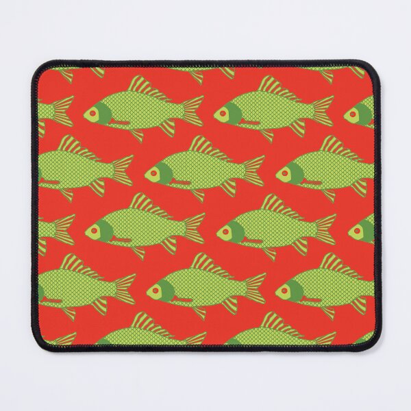 Item preview, Green and Red Tropical Fish Shoal Pattern designed and sold by RhubarbMyrtle.