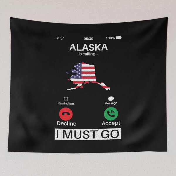Item preview, Alaska Is Calling I Must Go: Vintage Alaska State, America Home Calling, Vacation designed and sold by Adexyl.
