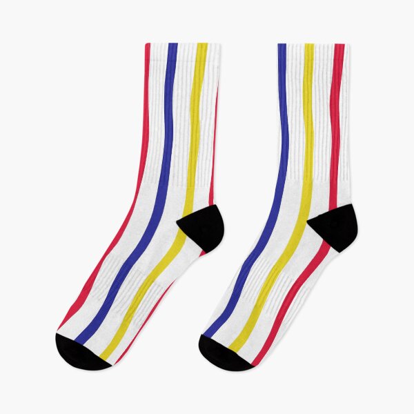 Aperçu de l'œuvre Rayures verticales (rouge, bleu, jaune) créée et vendue par Design Minds Boutique.