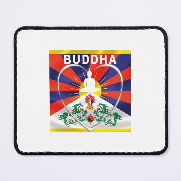 Item preview, Love Buddha with Tibetan Flag designed and sold by Carvethejoy.