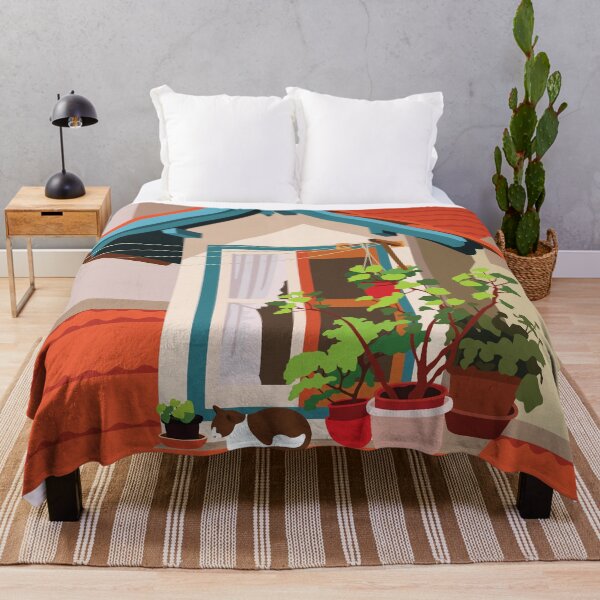 Item preview, Happy Cat and Plants by Rooftop Window designed and sold by zykydesigns.