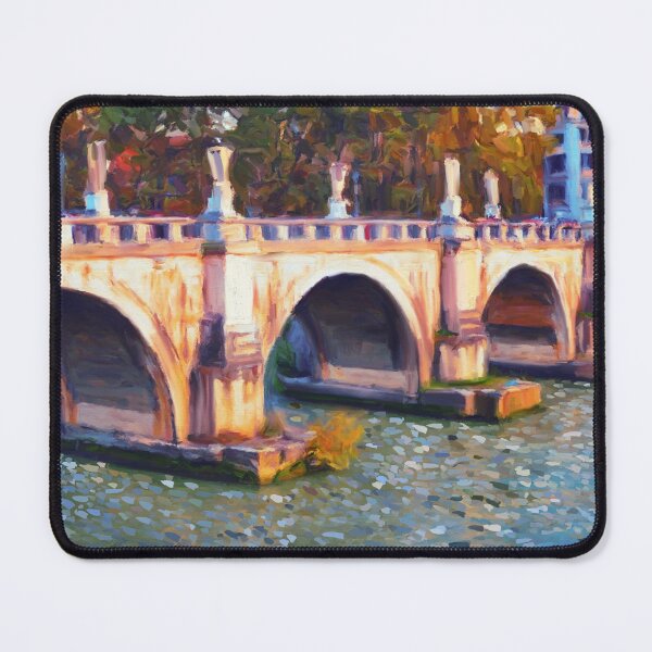 Item preview, River Bridge Cityscape Impressionist Painting Decorative designed and sold by livianasgifts.