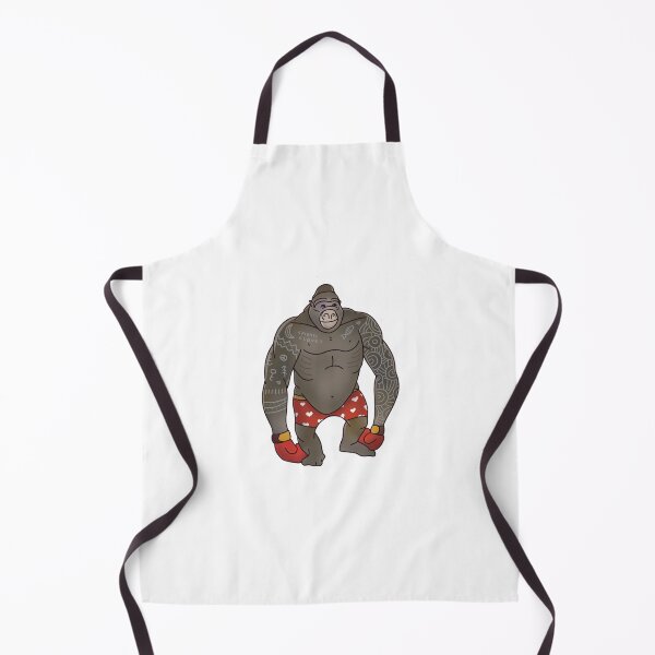 Item preview, boxer chimp in the ring wearing boxing gloves.  tattooed monkey. Gorilla designed and sold by Toto-Hello.
