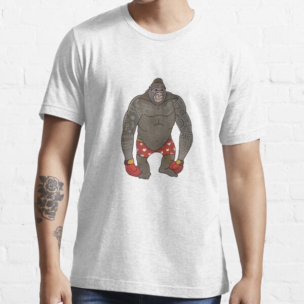 boxer chimp in the ring wearing boxing gloves. tattooed monkey. Gorilla  Sticker for Sale by Toto-Hello