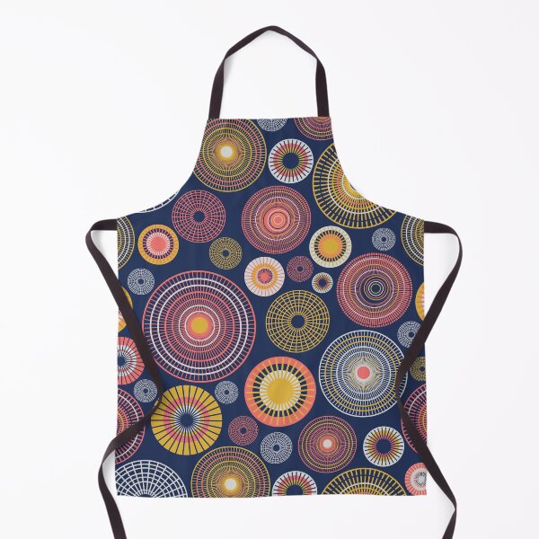 Item preview, Colorful circles on dark blue seamless pattern designed and sold by colorofmagic.