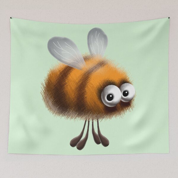 Item preview, Fluffy Bee Funny Cartoon Character  designed and sold by BluedarkArt.