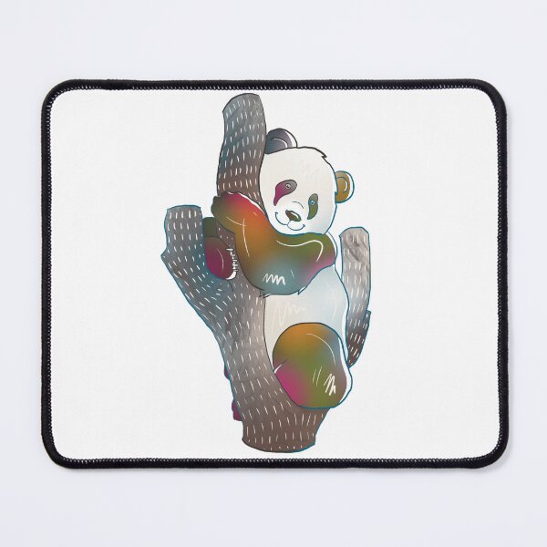 Item preview, Rainbow cute panda on cut branch of tree. designed and sold by Toto-Hello.