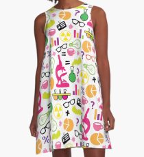 Verrücktes Neon-Wissenschaftler-Muster A-Linien Kleid