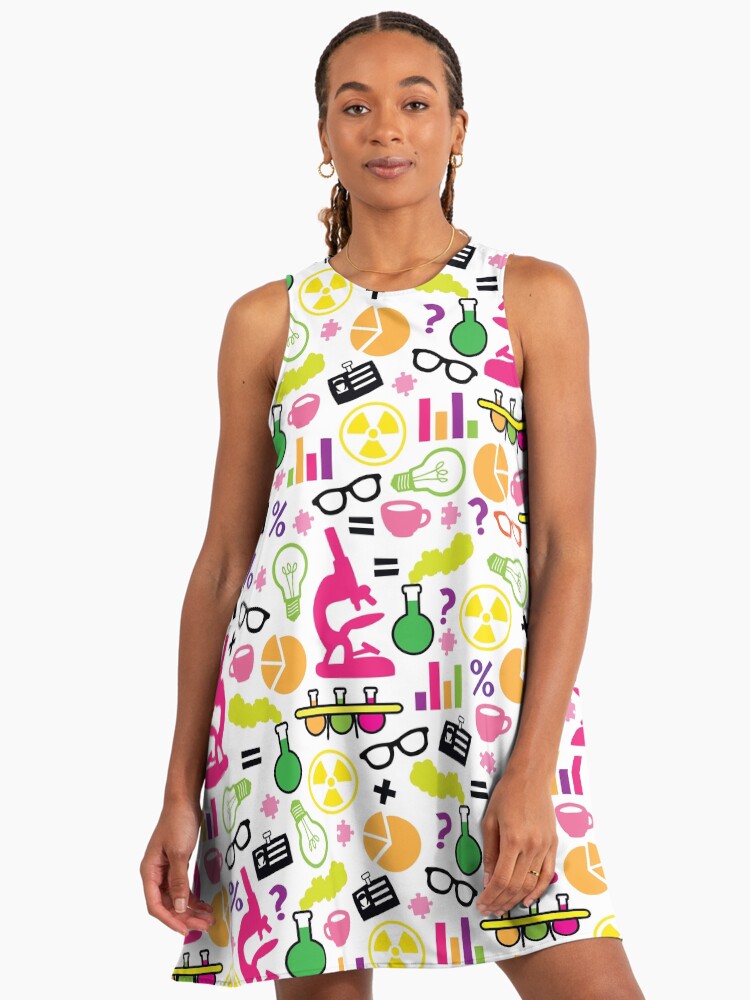 Crazy Neon Scientist Pattern" A-Line Dress for Sale by XOOXOO | Redbubble Crazy Neon Scientist Pattern" A-Line Dress for Sale by XOOXOO | Redbubble