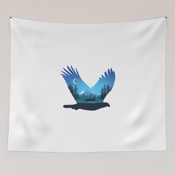 Item preview, Bunny Rabbit Eagle Forest Pine Tree Moon Animal designed and sold by BakaOutfit.