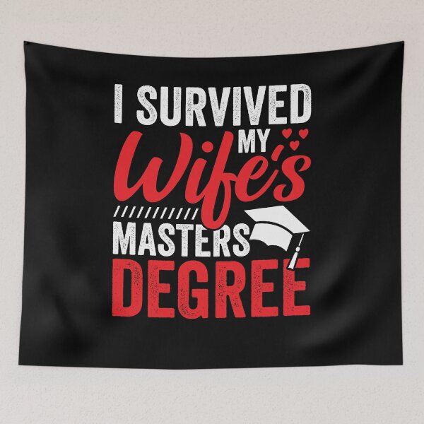 Item preview, I Survived My Wife's Masters Degree Shirt, Master Graduation Shirt, Masters Degree Shirt, Partner Of Graduate Shirt, Wife Graduation Shirt designed and sold by aymob.