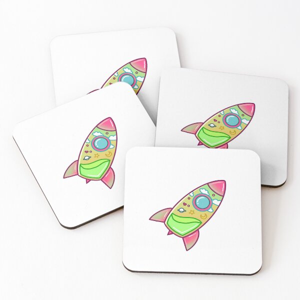 Item preview, Rocket flying to the space. Moon vehicle, rainbow, funny, cute designed and sold by Toto-Hello.