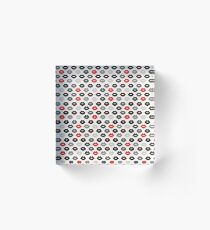 Red and Black Lips Pattern Acrylic Block