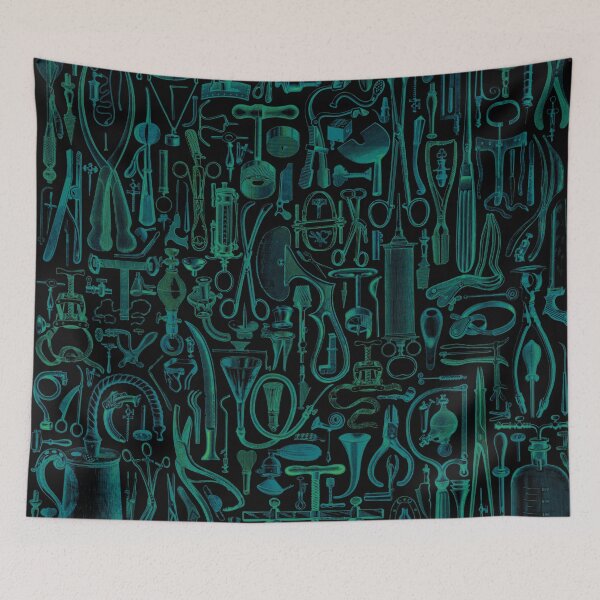 Item preview, Medical Condition Vintage Surgical Instruments Pattern GREEN designed and sold by GrandeDuc.